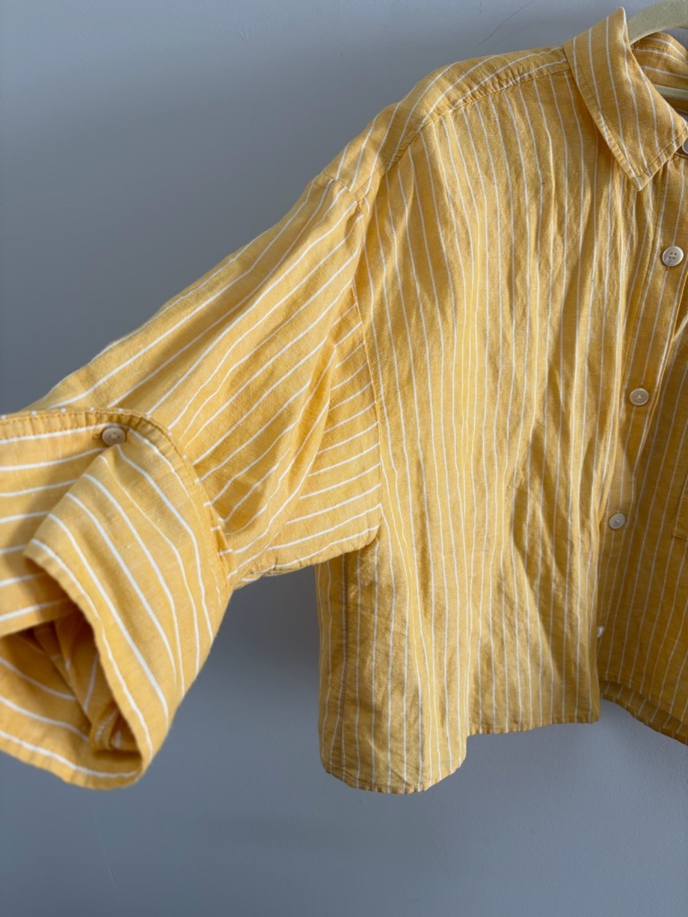 Madewell Linen Cropped Shirt - Picture 2 of 6